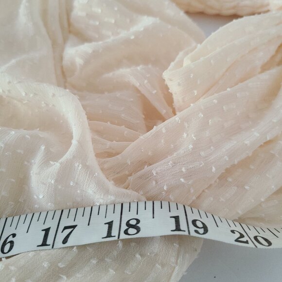 BLU PEPPER WOMEN'S PEASANT BABYDOLL CREAM BLOUSE TEXTURED FLOWY SZ LARGE - Picture 6 of 11